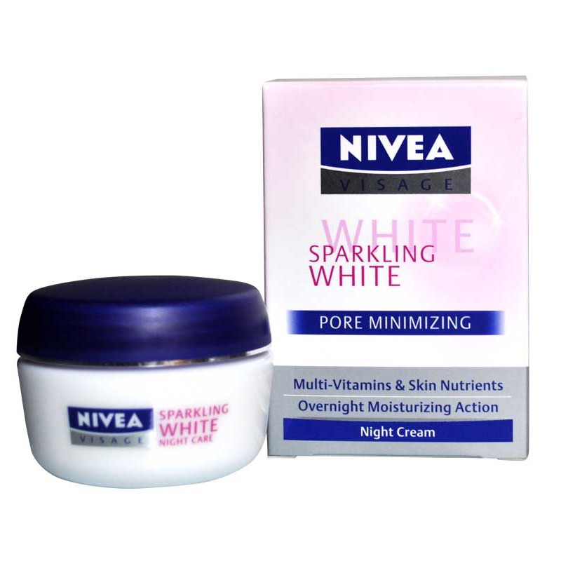 Nivea Visage Sparkling White Pore Minimizing Night Cream 50 ML ShoppersBD