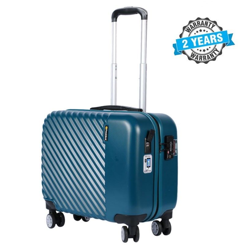 PRESIDENT 18 inch Hard Case Travel Luggage On 4 Wheels Suitcase Blue PBL735 ShoppersBD