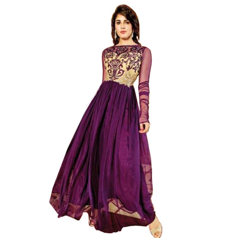Exclusive Eid Special Purple Abaya Style Anarkali Suit WF012 : ShoppersBD