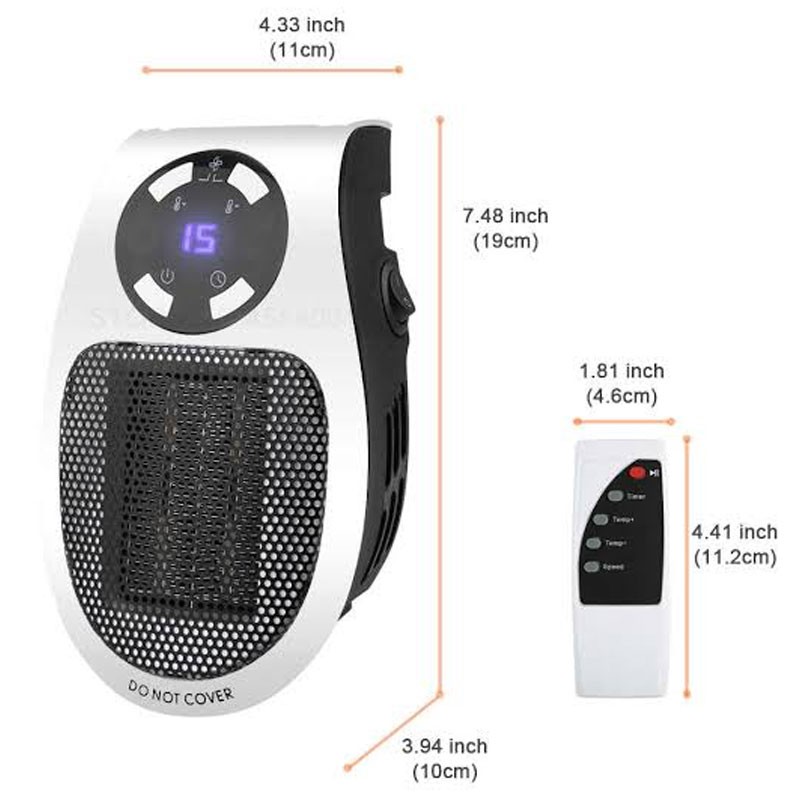 Portable Standard Electric Heater 500W with Remote Control ShoppersBD