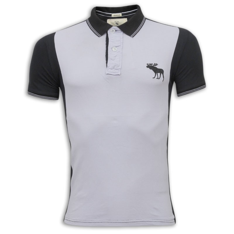 Abercrombie & Fitch Polo Shirt MH32P Dove & Black
