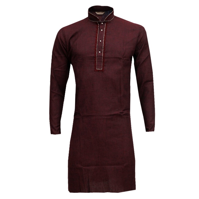 Exclusive Mixed Cotton Punjabi SB58P Maroon ShoppersBD