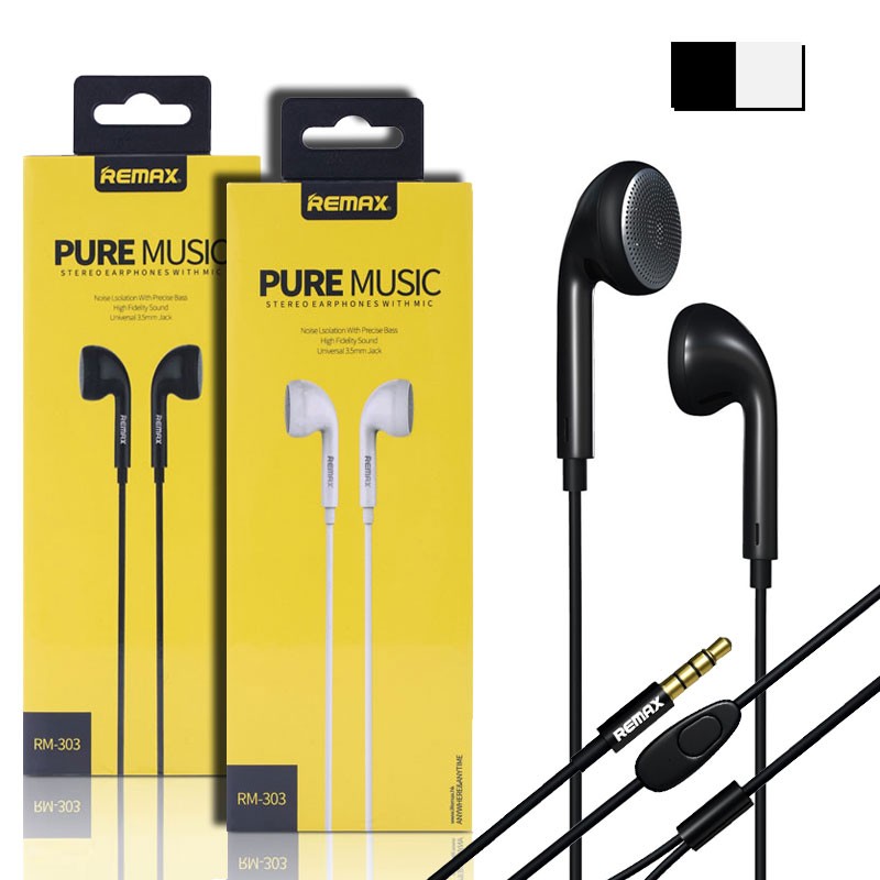 Original REMAX RM 303 Pure Music Surround Headset Black White ShoppersBD