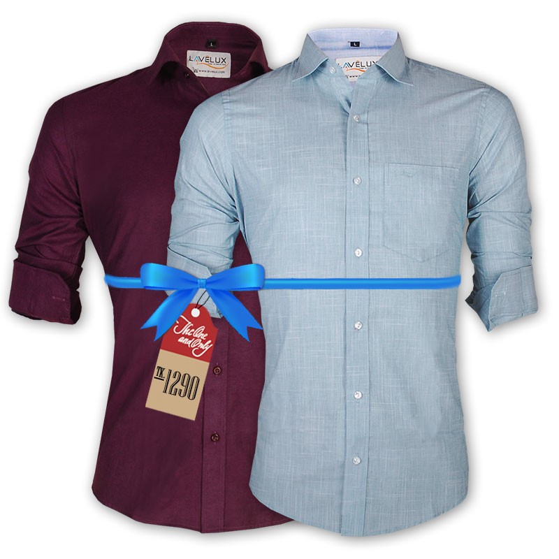 LAVELUX Premium Slim Solid Cotton Formal Shirts Combo 45 ShoppersBD