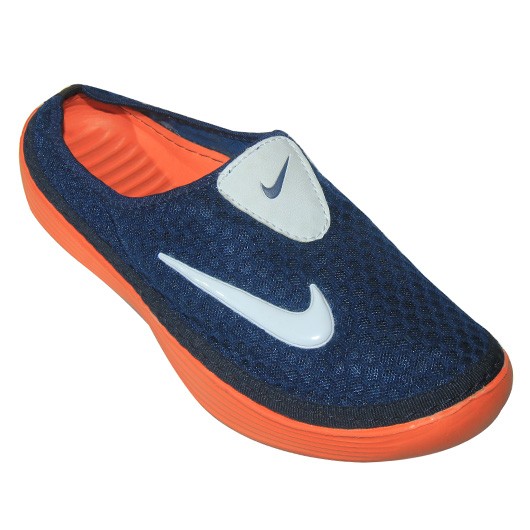 Stylish Nike Half Slipper EP2020 Navy Blue With Orange ShoppersBD