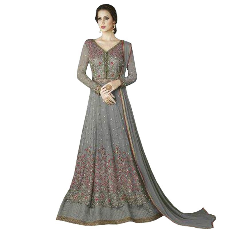 open lace back dress Green Embroidered Unstitched 3 Piece Chiffon Suit MBC-BD-1501-18 Party –  Polawn