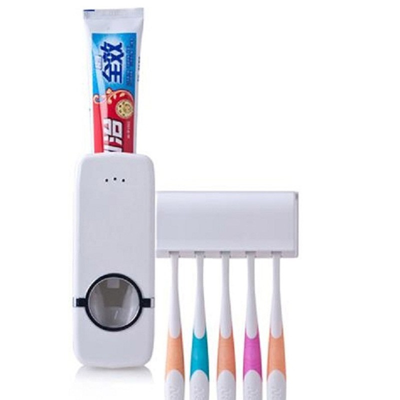 Automatic Toothpaste Dispenser and Tooth Brush Holder Set ShoppersBD