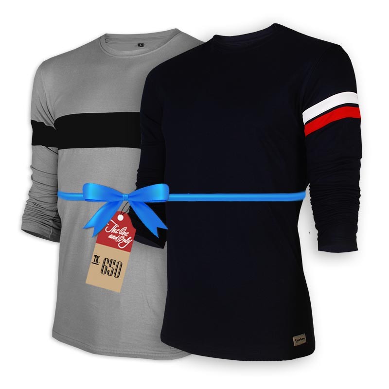 Signature Full Sleeve Solid Men's TShirt Combo 102 ShoppersBD