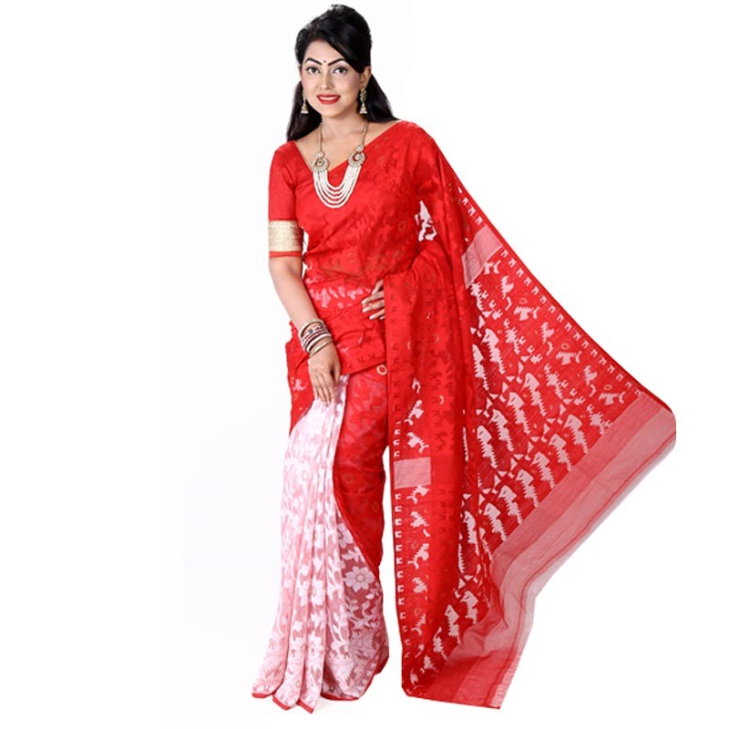 Exclusive Muslin Silk Dhakai Jamdani Saree