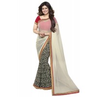 Fabulous Vinay Saree DO13 Off White - Black