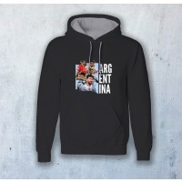 Argentina Team Poster with Typography Digital HDR Printed Hoodie ATH002