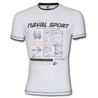Naval Sport Round Neck T-Shirt JP14 White