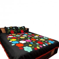 Floral Applique Bed Cover 