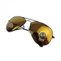 Ray-Ban Aviator RB 3026  Diamond Hard  Brown-Gold Mirror Sunglasses	