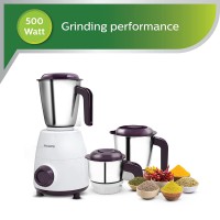 PHILIPS HL7505 500W Mixer Grinder (White and Purple)