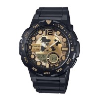 Casio Analogue And Digital Gold Dial Watch AEQ 100BW 9AVDF
