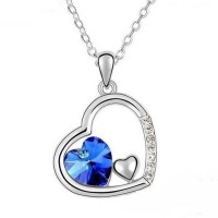 Heart Shape Blue Stone Locket