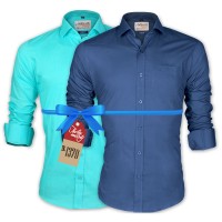 LAVELUX Premium Classic Fit Solid Cotton Formal Shirts : Combo 84