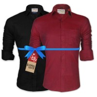 LAVELUX Premium Classic Fit Solid Cotton Formal Shirts : Combo 87