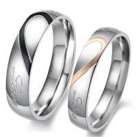Love Heart Comfort Fit Promise Couple Ring  HCL257