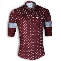  DEVIL Sateen Fabric Casual Ball Printed Shirt DE123