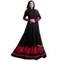 Drashti Dhami Black Georgette Anarkali Suit WF050
