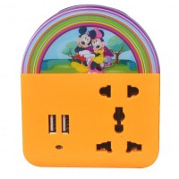3 In 1 Dual USB Charging Socket With LED Night Light