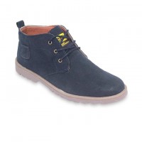 Navy Blue Leather Casual Boot FFS415