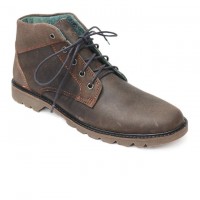 Dark Brown Leather Casual Boot FFS421