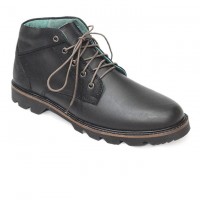 Black Leather Casual Boot FFS423