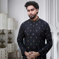 SIMPLE OUTFITS Minimal Hand Embroidery Cotton Panjabi  HES2341