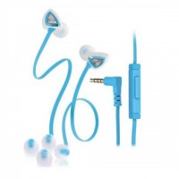 Genius HS-M250 mobile headset with  in-line volume controller and mic (Blue)