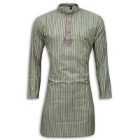 Exclusive Stripe Embroidery Eid Panjabi SB14E Green