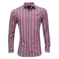 Stripe Printed Cotton Casual Shirt MH26S Rosewood