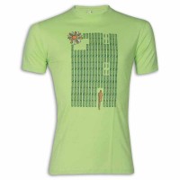 Flower Round Neck T-Shirt MG16 Apple Green