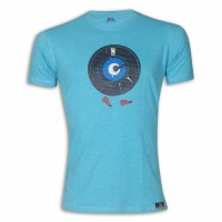 Man Clock Round Neck T-Shirt MG19 Sky Blue