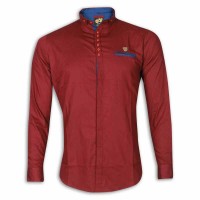 Exclusive Cotton Casual Shirt Collection EX14E Red Wine