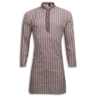 Exclusive Stripe Embroidery Eid Panjabi SB13E Purple