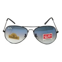 Ray-Ban Aviator RB 3026 Diamond Hard Black-Blue Shade Sunglasses 		
