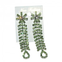 Stylish Crystal Peridot Color Stone Earring