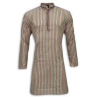 Exclusive Stripe Embroidery Eid Panjabi SB19E Multi