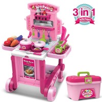 3 In 1 Little Chef Kitchen Set With Trolley  KPS717