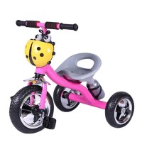 Lady Bug Tricycle With Music for Kids - Yellow and Pink