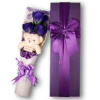 Exclusive Soap Flowers Bouquet Gift Box - Violet