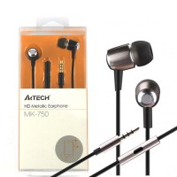 A4TECH MK-750  HD Metallic In-Ear Earphone With Mic - Black / Silver