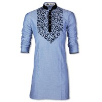 Exclusive Eid Special Oxford Nip Fabric With Flok Printed Panjabi JC74
