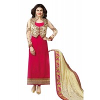 Exclusive Prachi Desai Straight Salwar Kameez Suit Pink 2016