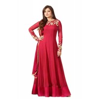 Exclusive Madhubala Georgette Anarkali Red 2016