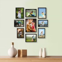 CraftLand 9 Piece Black Photo Frame Set For Wall Decoration CLF703