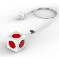 Allocacoc PowerCube with 2 USB & 4 Power Outlets - Red